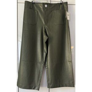 NWT Size 18W- The Colette Faux-Leather Crop Wide-Leg Pants Maeve (NWT US$ 148)